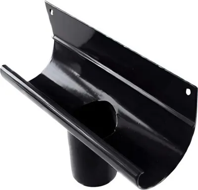 Produktbild von Renoplast R50 Aluminium Einhangstutzen Rinnenkästen, DN 40 mm Schwarz, Dachrinnen, Regenrinne, Dachentwässerung Blechkantprofile, Balkon-Steckrinne