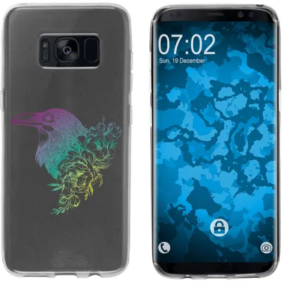 Produktbild von PhoneNatic Case kompatibel mit Samsung Galaxy S8 Silikon-Hülle Floral Rabe M4-4
