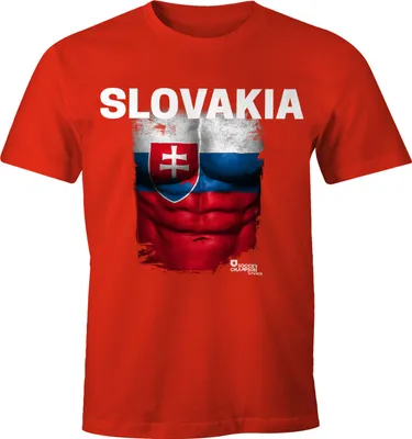 Produktbild von EM T-Shirt Herren Fußball Slowakei Flagge Fanshirt Waschbrettbauch MoonWorks® L