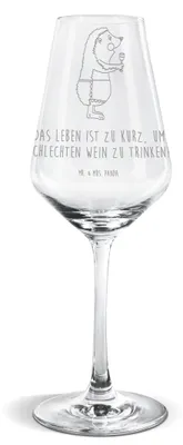 Produktbild von Mr. & Mrs. Panda Weinglas Igel Wein - Transparent - Geschenk, Rotwein, Weißwein, glas, trinken, Weißweinkelch, Lustige Sprüche, Spruch