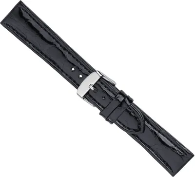 Produktbild von Ersatzband Uhrenarmband Leder Band schwarz 26576S, Stegbreite:18mm