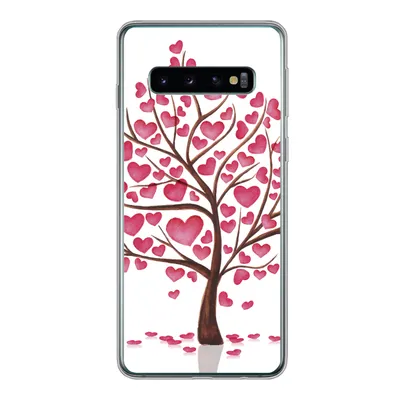 Produktbild von MuchoWow® Handyhülle Schutzhülle Hülle für Samsung Galaxy S10 Eine Illustration eines Baumes mit Herzen Silikon Softcase Handy Hülle - Handytasche