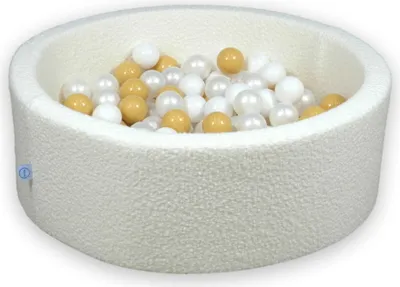 Image de Piscine à balles 90x30 Boucle Blanc - Avec 200 balles / blanc, perle, beige