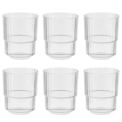 Produktbild von Trinkbecher -LINEA- 6er Set - Tritan, 300 ml, transparent, bruchsicher, stapelbar