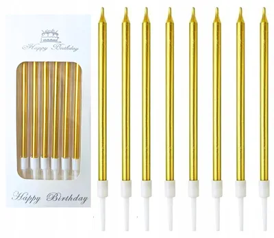 Produktbild von GoDan Geburtstagskerzen Gold Schlicht Elegant 8 Stück