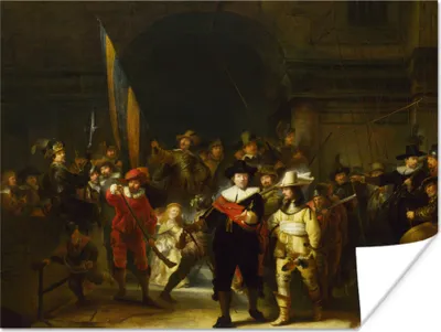 Produktbild von MuchoWow® Poster Die Nachtwache - Rembrandt van Rijn 160x120 cm - Foto Plakat