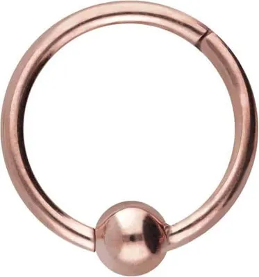 Produktbild von Ohrpiercing, Nasenpiercing, Septum Piercing Titan Segmentring Clicker KUGEL Farbe: RoséGold + Kugelgröße: 3mm Innendurchmesser: 8mm + Stabstärke: 1mm