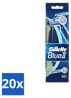 Obrázek produktu pro 20 jednorázových holicích strojků Gillette Blue 2 – s chromovou povrchovou úpravou – výhodný balení – 20 kusů