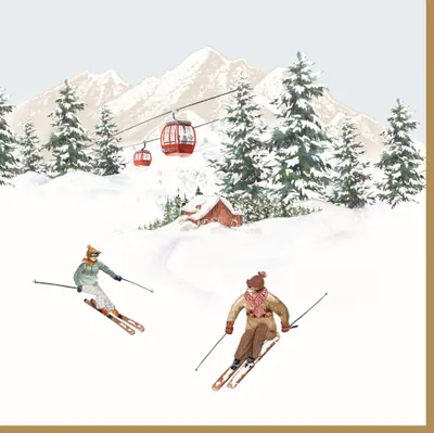 Productafbeelding van 20 servetten, Chalet - Wintersport in een idyllisch landschap, 33x33 cm