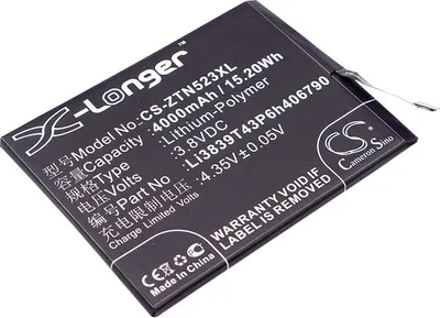 Produktbild von TECHTEK Akku Kompatibel mit [ZTE] Nubia Z11 Max, NX523, NX523J, für [Nubia] NX523, NX523J, Z11 Max Ersetzt Li3839T43P6h406790
