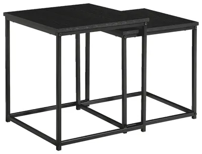 Produktbild von Beistelltisch-Set LINA 2-teilig, Eiche schwarz Nachbildung, Metall, 37,5x37,5x40 cm & 33,5x33,5x36 cm