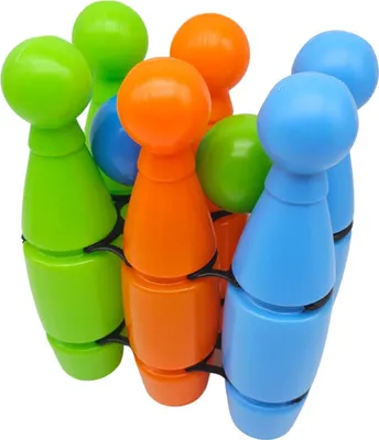 Produktbild von Kegelspiel für Kinder - 8-teiliges farbenfrohes Bowlingset mit 6 Kegeln (25cm) und 2 Kugeln - Indoor & Outdoor Spiel ab 3 Jahren
