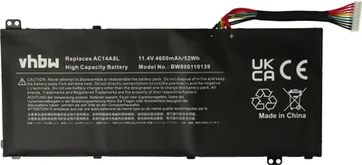 Produktbild von vhbw Akku kompatibel mit Acer Aspire VN7-791G-73AW, VN7-791G, VN7-791, VN7-591G-74SK Notebook (4600 mAh, 11,4 V, Li-Polymer)