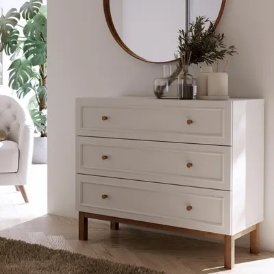 Image de Forte PENKRIDGE : Commode élégante 100, commode avec 3 tiroirs, meuble de rangement moderne