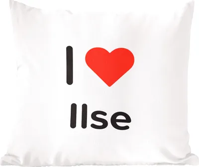 Produktbild von MuchoWow® Zierkissen Sofakissen Wohnzimmer Dekokissen 45x45 cm Ich liebe - Ilse - Mädchen - Schlafpolster - Polster für das Sofa