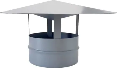 Image de Chapeau de cheminée chinois - Version Premium - Gris - Diamètre 300 mm - Filetage extérieur pour tuyau en acier inoxydable