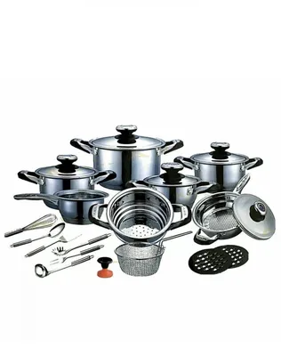 Produktbild von AMC Kochgeschirr-Set, 25-teilig, aus Edelstahl, Induktion, Antihaftbeschichtung
