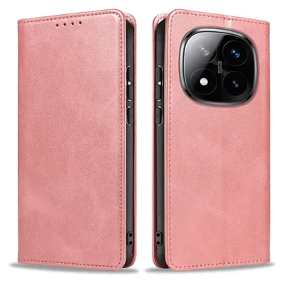 Produktbild von Handyhülle für Xiaomi Redmi Note 14 Pro 5G Kunstleder Flip Cover Hülle Klapphülle Case Kartenfach Farbe: Rosa