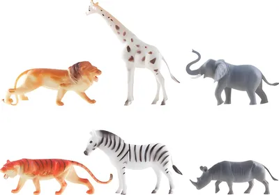 Produktbild von 6 Zootiere Spielfiguren / ca. 15 cm