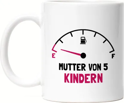 Produktbild von Mutter von 5 Kindern Tasse Lustig Energielos Tank ist Leer Spruch Geschenk Fünffache Mutter