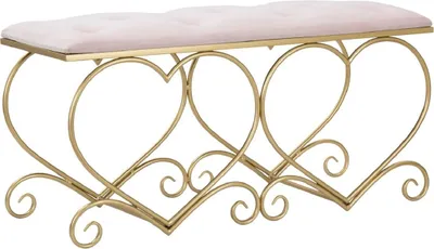Immagine prodotto di Casa Padrino panca rosa/oro 105 cm - Mobili per il soggiorno e la camera da letto