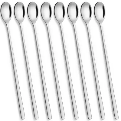 Obrázek produktu pro Sada lžic z nerezové oceli, 8 kusů, délka 24 cm, vhodné pro kávu a dezerty
