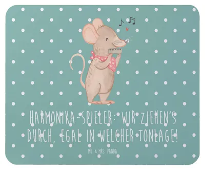 Produktbild von Mr. & Mrs. Panda Mauspad Harmonika Spieler - Meeresbrise - Geschenk, pc mausunterlage, Mousepad, Musik, Musiker, Mouse Pad, Musizieren, Lernen, laptop, Musikinstrument