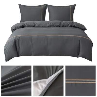 Produktbild von Łóżkoholicy Bettwäsche-Set 200x220 Grau mit Stickerei