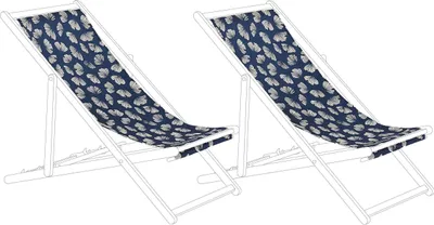 Obrázok produktu pre BELIANI Sada 2 náhradných poťahov na záhradné ležadlo polyester 113 x 44 cm so vzorom