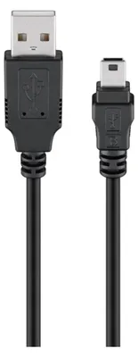 Produktbild von Mini USB Sync- und Ladekabel, Schwarz USB-2.0-Stecker (Typ A) > USB 2.0-Mini-Stecker (Typ B, 5-Pin)