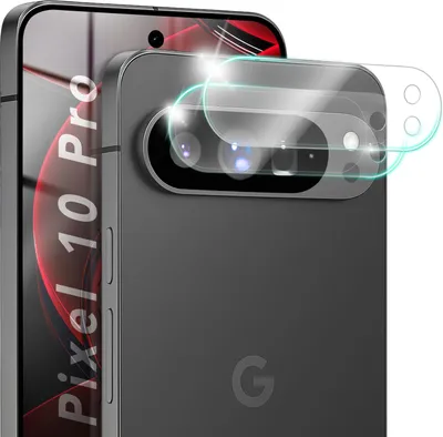A close-up view of a smartphone's camera module with protective glass covers being applied.