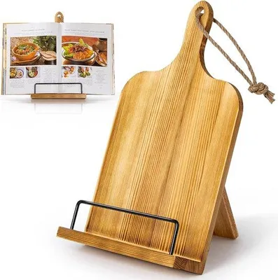 Produktbild von Holz Buchhalter für Kochbücher in der Küche - Braun