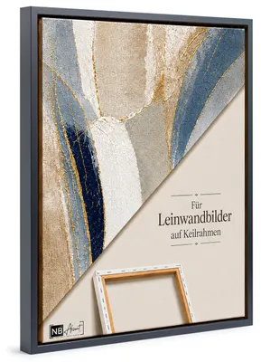 Produktbild von Monframe  Schattenfugenrahmen für Leinwandbilder & Canvas 50x100 cm - Schwarz - für Keilrahmen bis 22 mm Stärke - ohne Glas und Rückwand