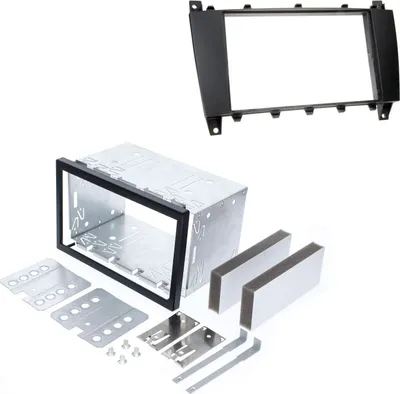 Produktbild von Audioproject A303-20 - Autoradio Radioblende Doppel-DIN für Mercedes Benz C-Klasse W203 S203 CL203 CLC 2004 - 2007 Metall Einbaurahmen 2-DIN schwarz