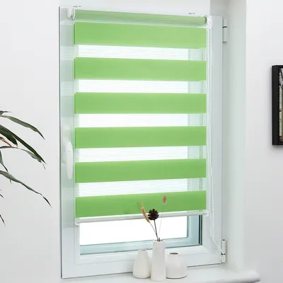 Produktbild von Grandekor Doppelrollo Klemmfix ohne Bohren 80x150cm Grün lichtdurchlässig & verdunkelnd Duo Roll Klemmrollo für Fenster und Tür Fensterrollo Zebrarollo