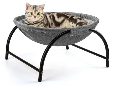 Immagine prodotto di Omgoods - Amaca per gatti rialzata con rivestimento in peluche lavabile e removibile
