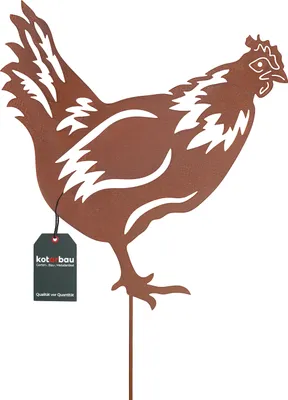 Produktbild von KOTARBAU® Gartendekoration Rostfiguren 48cm Henne Weihnachtsdeko Garten Ecorost Gartenstecker Weihnachten Gartenfiguren & Gartenstatuen Roststecker Gartendeko für Draußen Edelrost