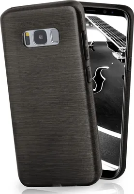 Produktbild von moex® Brushed Case kompatibel mit Samsung Galaxy S8 Plus - Hülle aus Silikon, Schwarz