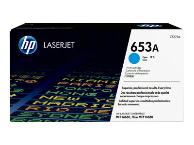 Image de HP 653A toner cyan authentique LaserJet