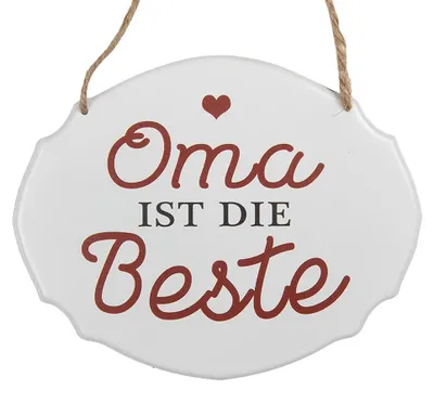 Produktbild von Clayre & Eef Textschild 18x15 cm Weiß Metall