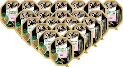 Produktbild von Sheba Nature's Collection - Nassfutter für ausgewachsene Katzen mit Lachs garniert mit Erbsen in Sauce, 22 Schalen à 85g (22x85g)