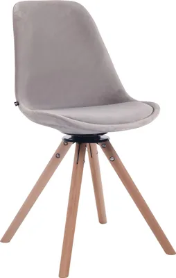 Produktbild von Esszimmerstuhl VAZON - Samt Grau 48x56x84 cm Rund | Essstühle Esszimmerstühle Küchenstühle Wohnzimmerstühle