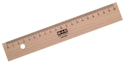 Produktbild von Standardgraph Holzlineal mit Stahleinlage 20 cm, aus Buchenholz, unlackiert