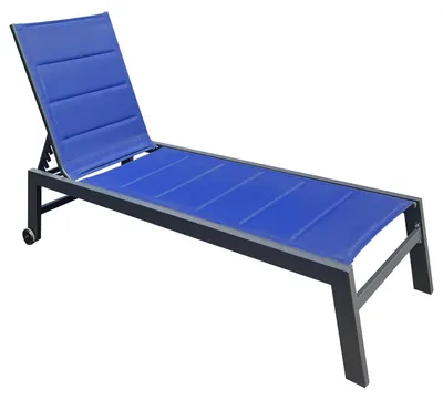 Produktbild von Sonnenliege BARBADOS aus dunkelblauem Textilene - anthrazitfarbenes Aluminium