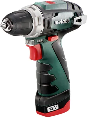 A cordless drill is shown against a white background.
