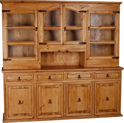 Produktbild von MiaMöbel Buffet Mexico Möbel 210x202x52 cm Landhausstil Glas Massivholz Pinie Honig