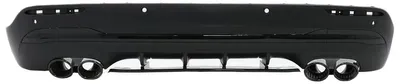 Productafbeelding van Achterbumper diffuser, zwart, met eindstukken, voor Mercedes GLA H247, Sport Line, Aero Night pakket.