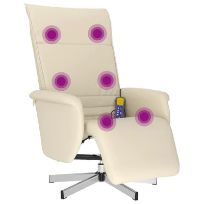 Produktbild von vidaXL Massagesessel mit Fußteil Creme Kunstleder