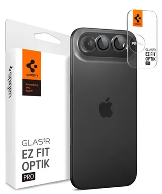 Productafbeelding van Spigen Glas.tR EZ Fit Optik Pro, voor Apple iPhone, grijs, 2 stuks