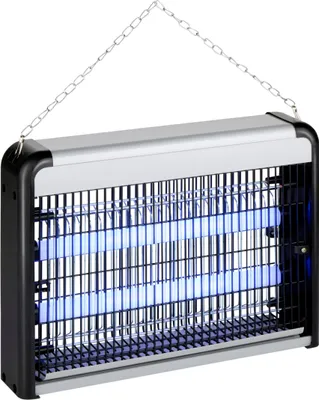 Obrázek produktu pro Elektrický hubič hmyzu LED, pro postavení nebo zavěšení, včetně řetězu, ochrana vysokonapěťovou sítí, dosah 20 m2